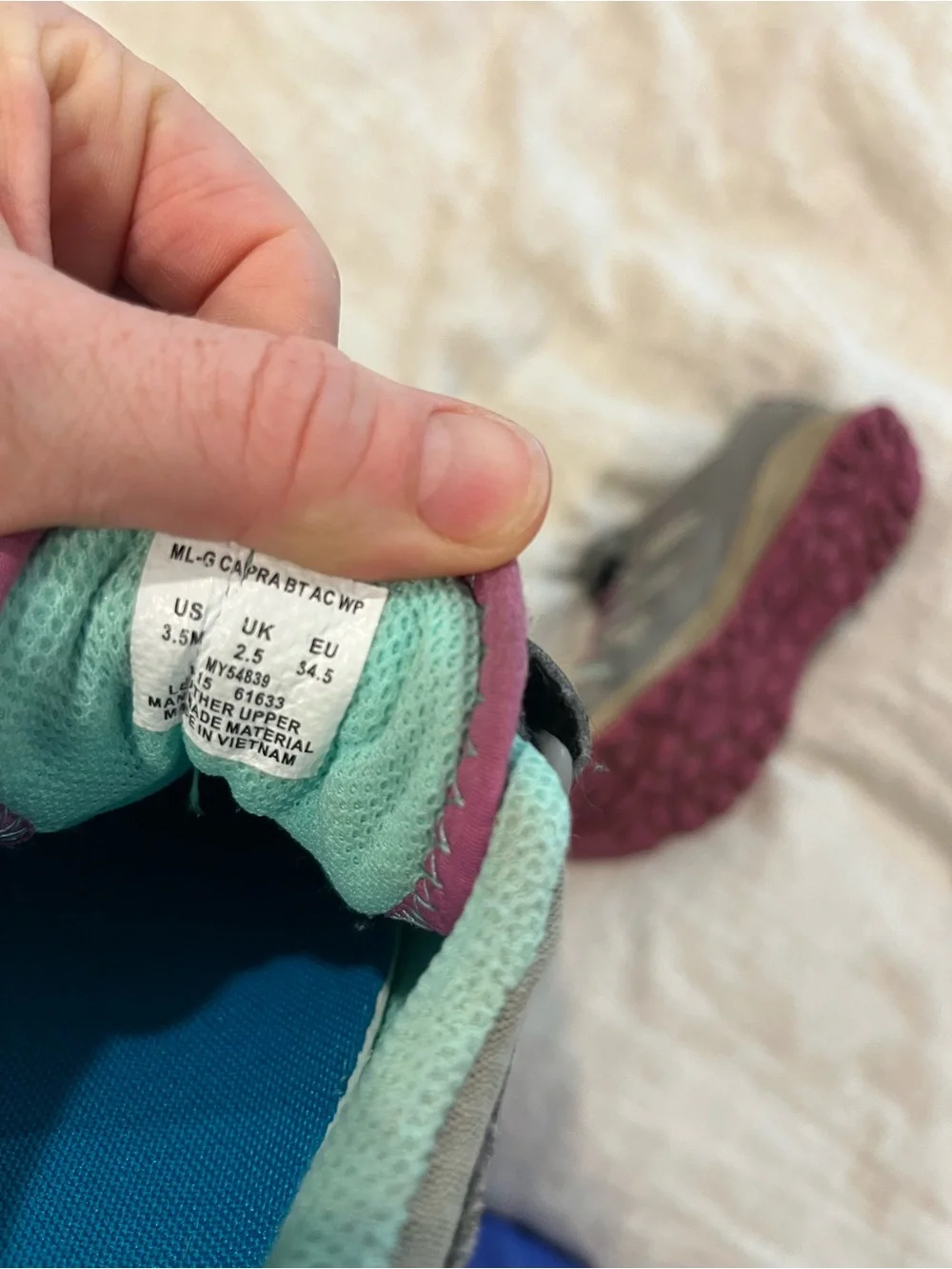 Merrell girls Gray and Pink Outdoor Trail Shoes